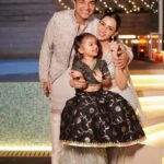 Smriti Khanna Instagram – Happy Diwali to our Instagram family 🪔✨♥️
Wearing @houseofneetalulla 
Gautam in @abujanisandeepkhosla 
Anayka in @the.adorbss