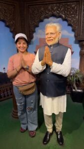 Smrity Sinha Instagram - Happy birthday to our Prime Minister @narendramodi ji🙏🏼
I took the pride to stand beside ur wax idle in @madamtussauds Singapore 
Jai Hind… Jai Bharat