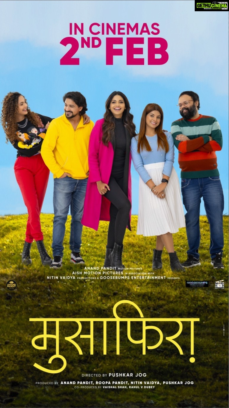 Smrity Sinha Instagram - ЁЯЩПThank you for an overwhelming response to the poster .. Will do my best to consistently richness , grandeur , best content in my marathi films. рдЬрдЧрдгрдВ Celebrate рдХрд░рд╛рдпрд▓рд╛ рдпреЗрдд рдЖрд╣реЗ тАШрдореБрд╕рд╛рдлрд┐рд░рд╛тАЩ реи рдлреЗрдмреНрд░реБрд╡рд╛рд░реА реирежреирек рд▓рд╛ рдЖрдкрд▓реНрдпрд╛ рдЬрд╡рд│рдЪреНрдпрд╛ рд╕рд┐рдиреЗрдорд╛рдЧреГрд╣рд╛рдд! #Musafiraa #2Feb #AnandPanditMotionPictures #GoosebumpsEntertainment #NitinVaidyaProductions A Film by @jogpushkar Presented By: @anandpanditmotionpictures @goosebumpsent1 @nitinvaidyaproductions Produced By: @anandpandit @roopa_pandit Pushkar Jog, Nitin Vaidya Co-Produced By: @vaishalshah7 @rahul_v_dubey @dr_kadambarijethwani Starring: Pushkar Jog @iampoojasawant @smritysinha_official @dishapardeshi_ @pushkarajchirputkar Associate Director: @cherry_piee7 Executive Producer: @ravirajzingade Line Producer: Laxmikant Kalgutkar Director Of Photography: @yogeshkoli8 Art Director: @shrutiiihaldipur Acting Supervisor: @yogeshphulphagar Costume: @styledbyshakti Makeup & Hair: @sheetalpalsande Mrunal Pawaskar, Sonal Koyande Publicity Stills & Bts: @zingaderanjan Publicity Designs: @dedhiabrijesh PR: Avadumber Entertainment @amrutamane48 Digital Marketing: @teamsocialtime Media Partner: @byou.in @tejalpimpley Travel Partner: @thomascookofficial Mumbai - рдореБрдВрдмрдИ