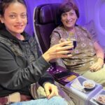 Sneha Ullal Instagram - Tired & Together #snehaullal #momanddaughter #nofilter #colombo #vistara @ushaullal19 T2 Mumbai International Airport
