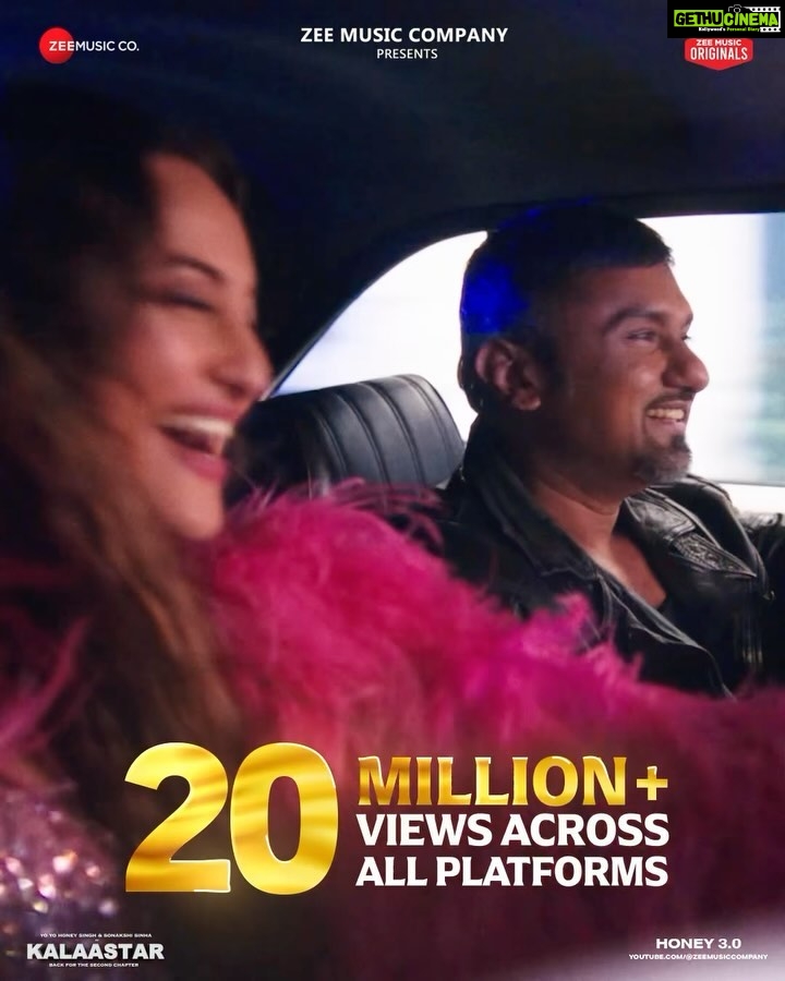 Sonakshi Sinha Instagram - #Kalaastar, the much-anticipated second chapter is ruling charts with a phenomenal 20 million views across platforms within 5 hours ⚡️ #Kalaastar ft. #YoYoHoneySingh & #AsliSona from #Honey3.0, tune in now! #ZeeMusicOriginals @yoyohoneysingh @aslisona @rdmmedia @bass.yogi @ronyajnali @gill_machhrai @jonas.s.beck @itsrdm @yyhitro28 @indo662 @anuragbedii @zeemusiccompany