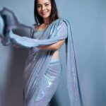 Sonalee Kulkarni Instagram - Day - 7 Of #Navratri 🩶 #navratricollection by @puja.patelll Photography @trilogy_works Assisted by @tejas_sarjine #HappyNavratri #sonaleekulkarni #navratrispecial #marathimulgi #colouroftheday #navratri2023 #cotd #grey #gray #colour #color