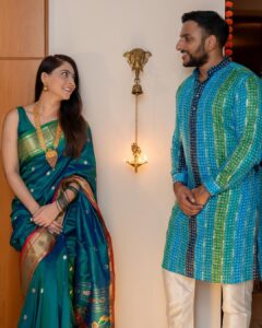 Sonalee Kulkarni Instagram - Happy Diwali 🪔 

#sonaleekulkarni #kunalbenodekar #diwali2023 #happydiwali #diwali
