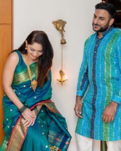 Sonalee Kulkarni Instagram - Happy Diwali 🪔 

#sonaleekulkarni #kunalbenodekar #diwali2023 #happydiwali #diwali