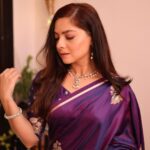 Sonalee Kulkarni Instagram – The dressing up season is here and 
I’m wrapped in this beautiful purple 
Sari with love by @ranreet_official 💜 

Photography by @jiten_03 

#sonaleekulkarni #purple #silk #sari #love #marathimulgi #diwali #festival Mumbai – मुंबई