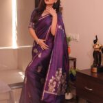 Sonalee Kulkarni Instagram – The dressing up season is here and 
I’m wrapped in this beautiful purple 
Sari with love by @ranreet_official 💜 

Photography by @jiten_03 

#sonaleekulkarni #purple #silk #sari #love #marathimulgi #diwali #festival Mumbai – मुंबई