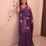 Sonalee Kulkarni Instagram – The dressing up season is here and 
I’m wrapped in this beautiful purple 
Sari with love by @ranreet_official 💜 

Photography @jiten_03 💜

#sonaleekulkarni #purple #silk #sari #love #marathimulgi #diwali #festival Mumbai – मुंबई