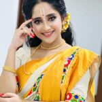 Soumitrisha Kundu Instagram - Hare krishna! 💛 styling @jayi2886 makeup @brushofpritam hair @sarmistha1992