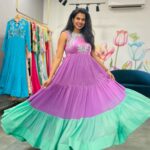 Sravana Bhargavi Instagram - Always coming up with innovative color combinations n prints @varuni_couture