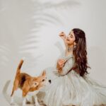 Sreeleela Instagram - Celestial whispers 🪽 With my baby girl bliss @missss_blissss . . . . . . . . . Styled by @rashmitathapa Wearing @yaksideepthireddy Jewellery @jatinmorjewels Makeup @makeupartist_arti Hair @taniadhingra Shot by @puchi.photography Styling team @tedhimedhi Bangles @karnikajewelshyd