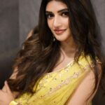 Sreeleela Instagram - Your name is my favourite word 💛 . . . . . . . . . Styled by - @ashwin_ash1 & @hassankhan_3 Style team - @avinash_kajjam Outfit - @gopivaiddesigns @store.niam Jewelry- @karnikajewelshyd Shot - @pranav.foto Makeup- @Deepikakarnanimakeovers Hair- @tejisinghofficial