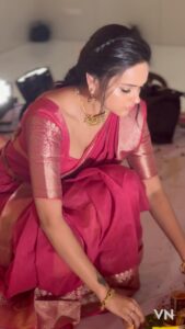 Sri Satya Instagram - . Jewellery by @kriyaah002 ❤️ .
. Mua @naturalsvijayawada ❤️ . 
. Hair @nagmakeovers ❤️