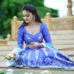 Sri Satya Instagram - 💙🦋✨✨✨ Outfit : @pari.designers_ MUA: @vinusha_makeoverartistry 📸: @happy_portraits_photography Location : @nizam_film_city