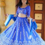 Sri Satya Instagram - 💙🦋✨✨✨ Outfit : @pari.designers_ MUA: @vinusha_makeoverartistry 📸: @happy_portraits_photography Location : @nizam_film_city
