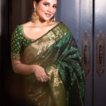 Subhashree Ganguly Instagram – Nothing can dim the light that shines from within 💚
.
.
.
.
.
.
Saree @simaaya_fashions 
Blouse @shradhasbong
Earring @shradhasbong
Stylist duo @sizaa92 @thankgod_itsfashion 
Assisted by @isuvosri13 
Mua @makeupartist.sourab 
Hair @sarmistha1992 
📸 @tales_by_suvyn 
.
.
#instagood #instagram #instafashion #instastyle #green #saree #sareelove #fashionista #love #peace #explore