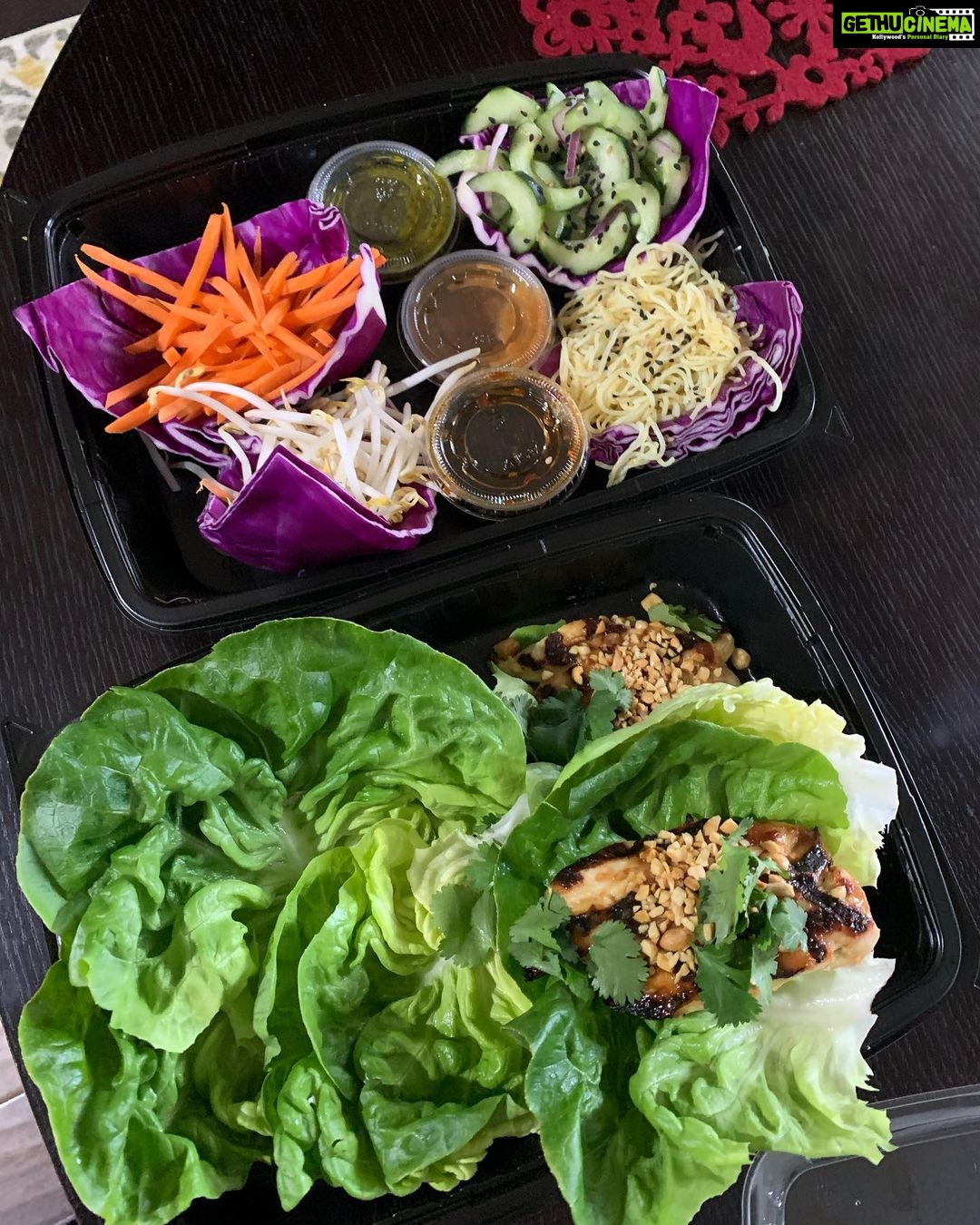 Suchitra Murali Instagram - Scrumptious’Thai lettuce wrap’😋. Good Texas portion 🤪