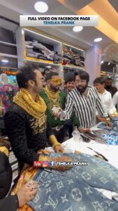 Sunny Arya Instagram - Goldman ने मेरी बहन को गिफ्ट की 30 लाख की चैन 😳 #Tehelkaprank #SunnyArya #TehelkaBhai #biggboss17 #jiocinema #biggboss #bb17