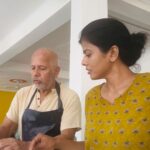 Swagatha S Krishnan Instagram – Today was about printing with my dad and singing together while at it 💃🏻🌸 #swagatha #singer #actor #dad #daddaughter #duo