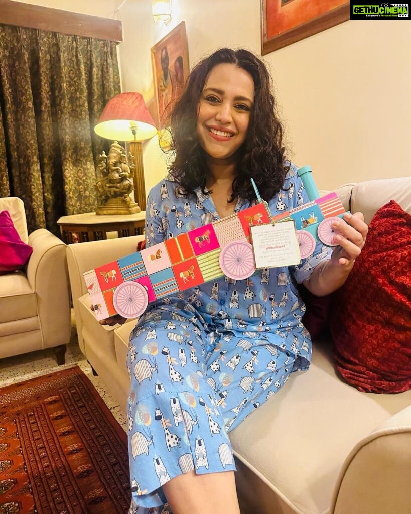 Swara Bhaskar Instagram - Got a train full of blessings and joy at the birth of our baby girl! And what better way to share our happiness than with a train full of @izzhaar_gourmet goodies 😍😋 Big thanks to @anupambansal25 @ruchita_izzhaar for envisioning and giving shape to this happy time! Thanks for spending all the time understanding us and our vibe and creating this unique piece for us! And always thank you for the CHANA BARFI 😍😍😍 Guys, to share your happiness in your own individual unique way.. GO TO IZZHAAR! 💕 #notanad #testimonial #izzhaar #swarabhasker #swarabhaskar #babyannouncement #babygift #babygiftideas #raabiyaa #swarabhaskerfanclub #congrats #blessed #newparents #luxury #luxurygifting #newparent #babyannouncementideas #izzhaarjunior
