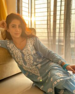 Swati Kapoor Instagram - 🩵 Wearing @zubeida_diaries 💕 Styled by @seam_stress_by_rajludhwani 💕