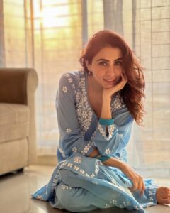 Swati Kapoor Instagram - 🩵 

Wearing @zubeida_diaries 💕 

Styled by @seam_stress_by_rajludhwani 💕