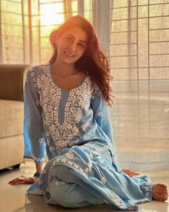 Swati Kapoor Instagram - 🩵 

Wearing @zubeida_diaries 💕 

Styled by @seam_stress_by_rajludhwani 💕