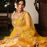 Tanishaa Mukerji Instagram - Shubho Saptami! Wearing this beautiful yellow lengha from @payalsinghal feeling so festive in the many colours of the devi! Stylist - @parikshaat Outfit - @payalsinghal Jewellery - @tyaanijewellery Photography - @wadhwaniyaash
