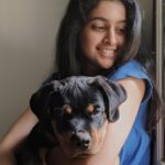 Tanya Ravichandran Instagram - #throwback to holding this cutieee Marshal❤️ Rottweilers steal your heart 🤎 @marshalsimba
