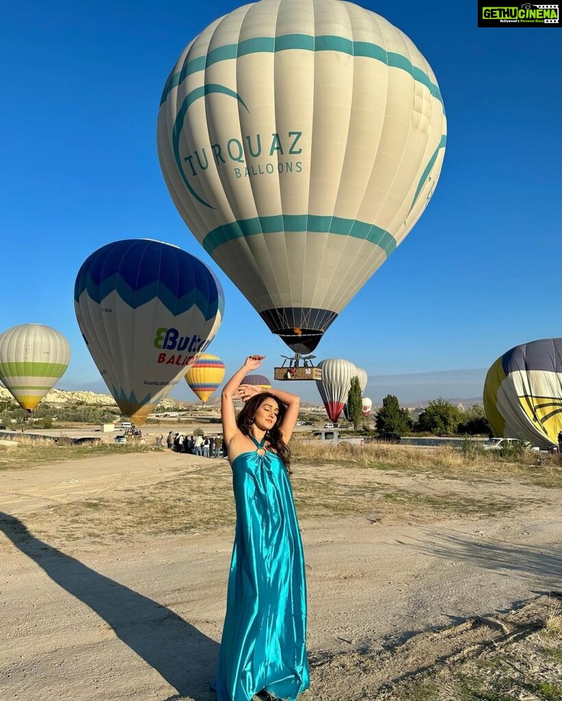 Tanya Sharma Instagram - “Love at the lips was touch As sweet as I could bear And once that seemed too much I lived on air.” #turkey #cappadocia #hotairballoon #tanyasharma #gown #instagram #instafashion #gratitude