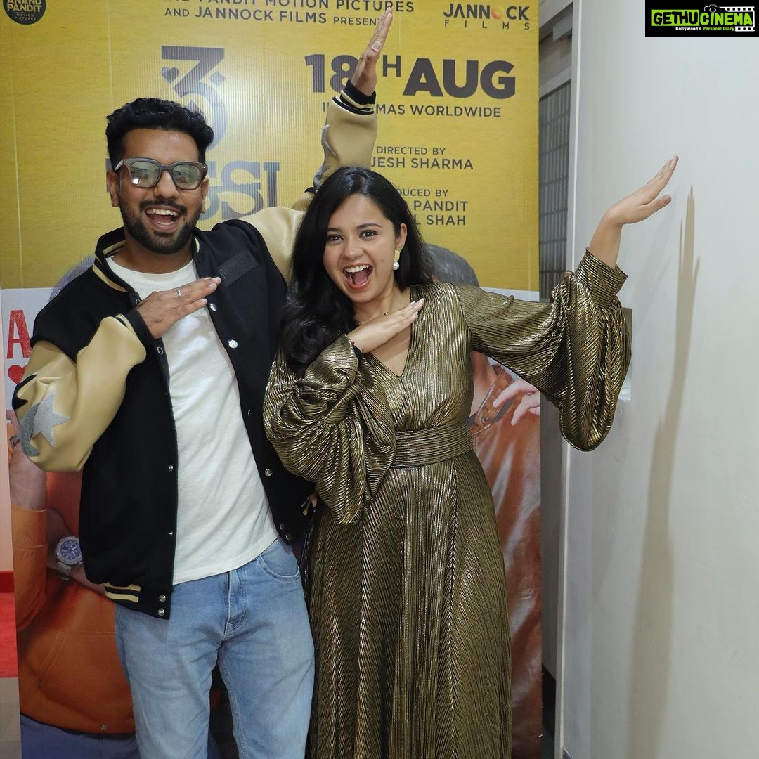 Tarjanee Bhadla Instagram - Yesterday was a great reminder why big screens are always better! “Tehunk” Song Launch from my next film 3 Ekka! 3 Ekka releasing on 18th August! Outfit : @houseoffett Style by: @ishhaa_nagar Assisted by: @rudradave33