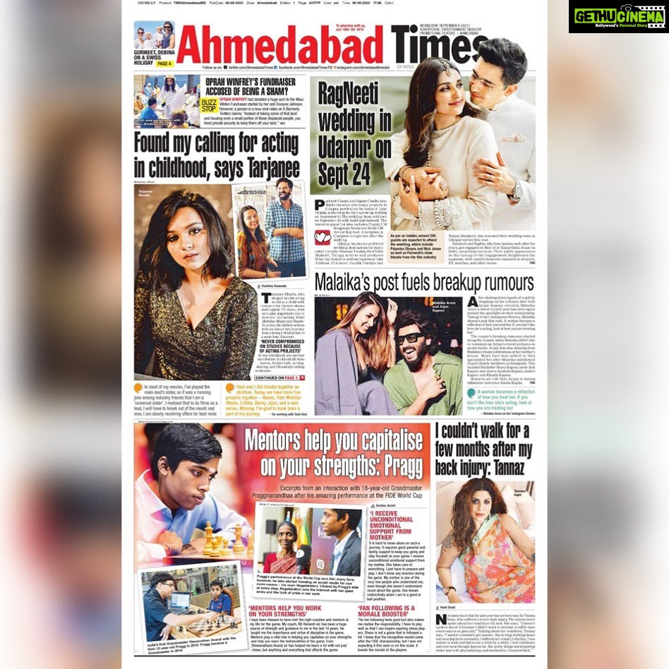 Tarjanee Bhadla Instagram - Today’s @ahmedabadtimestoi Thank you @kanksha_mv for this wonderful article!