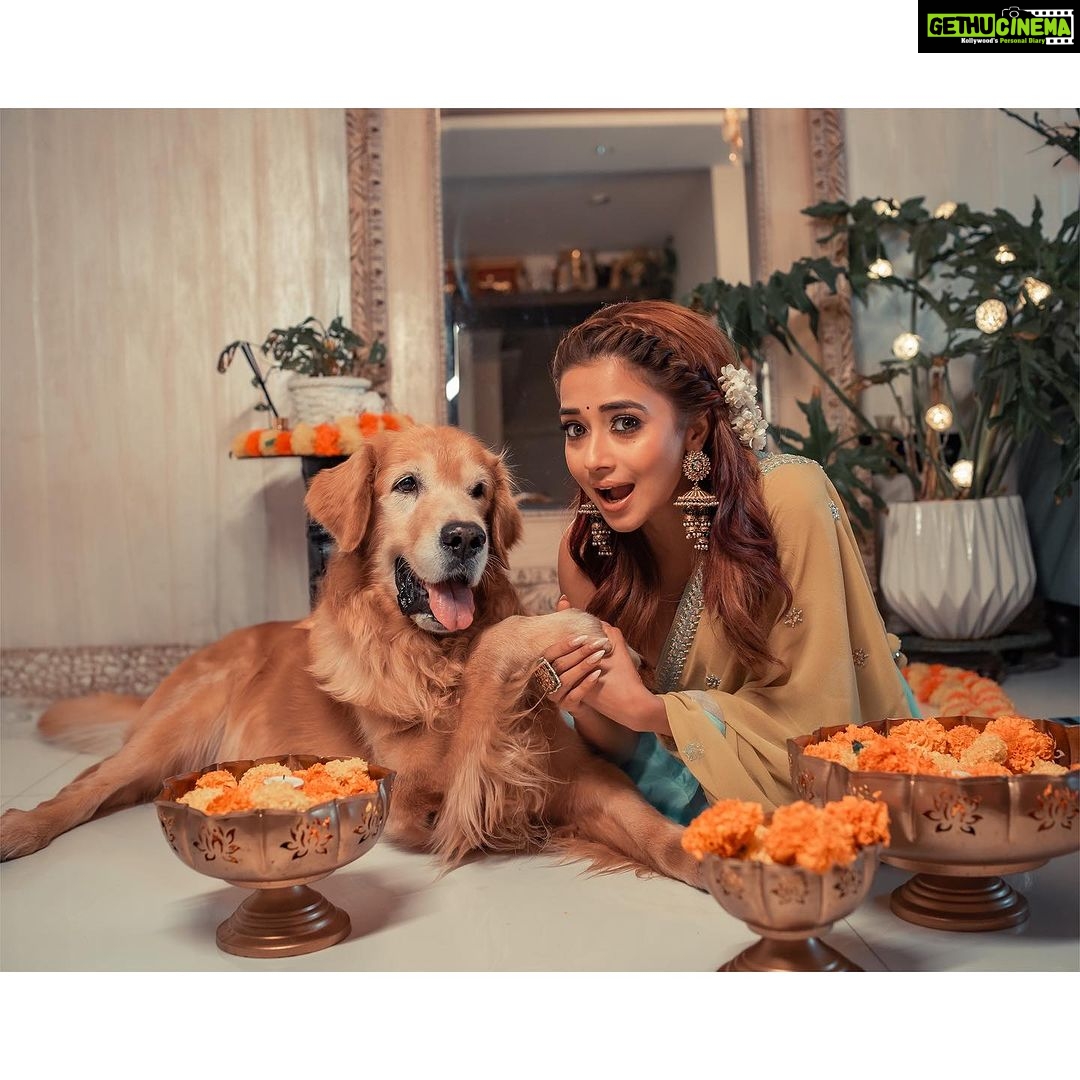 Tina Datta Instagram - This Diwali with my beloved Bruno!! The times of love and making sweet memories, while not bursting crackers for sure… Sending lots of love and good wishes to you all!! HAPPYYYY DIWALI 🪔❤️ 📸: @areesz . . . #diwali #happydiwali #diwalivibes #tinadatta
