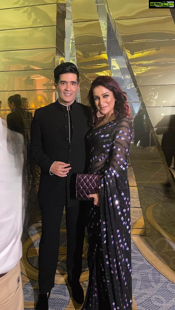 Tisca Chopra Instagram - Trust @manishmalhotra05 to raise the bar every single time .. At the Bridal Couture show last night, bridal wear re-imagined.. mens wear with trains, goth brides and Czarina inspired lehengas .. To add to the dazzle were @aliaabhatt and @ranveersingh .. all at yeh fabulous @nmacc.india #lotusroom Meanwhile it was a serious #glowup for me in a gorg @manishmalhotraworld saree .. while I enjoyed the company of some serious brains .. @farazarifansari and #vibhupur #aboutlastnight #saree #bridal #couture #glowup