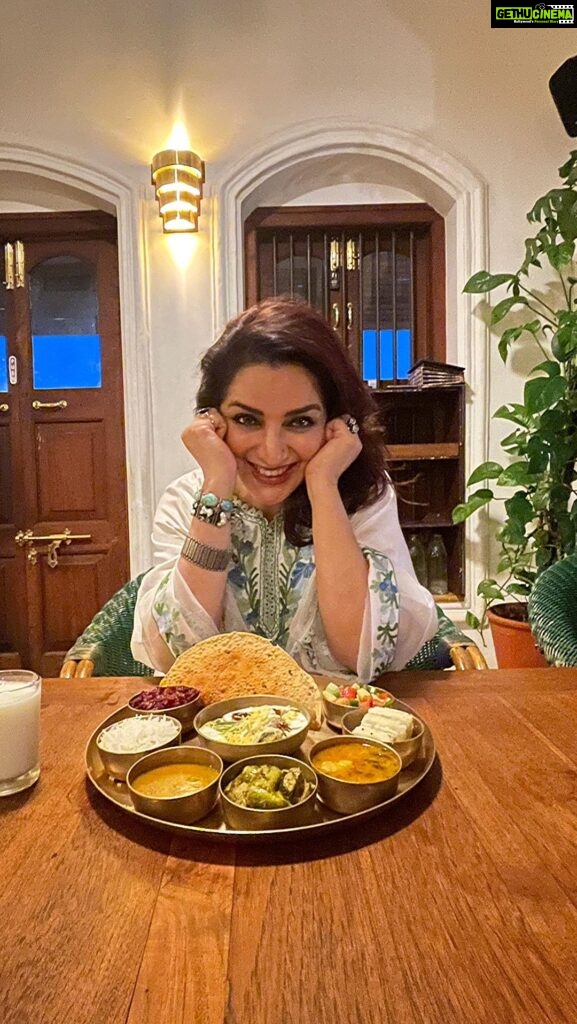 Tisca Chopra Instagram - #aboutlastnight at the fabulous @food_thehouseofmg #Agashiye which literally means eating on the terrace .. We had the most welcoming staff who treated us to delicacies from Gujarat .. dhokla, athela marcha, rasawala bateka, parval nu shaak, dahi chaat, but most of all the beet halwa caused food coma .. If in #ahmedabad don’t miss this glorious place .. #agashiye #gujarat #finedine #indian #food #foodcoma #delicacies #indianfood #foodie #tarvel #reels #reelsheel