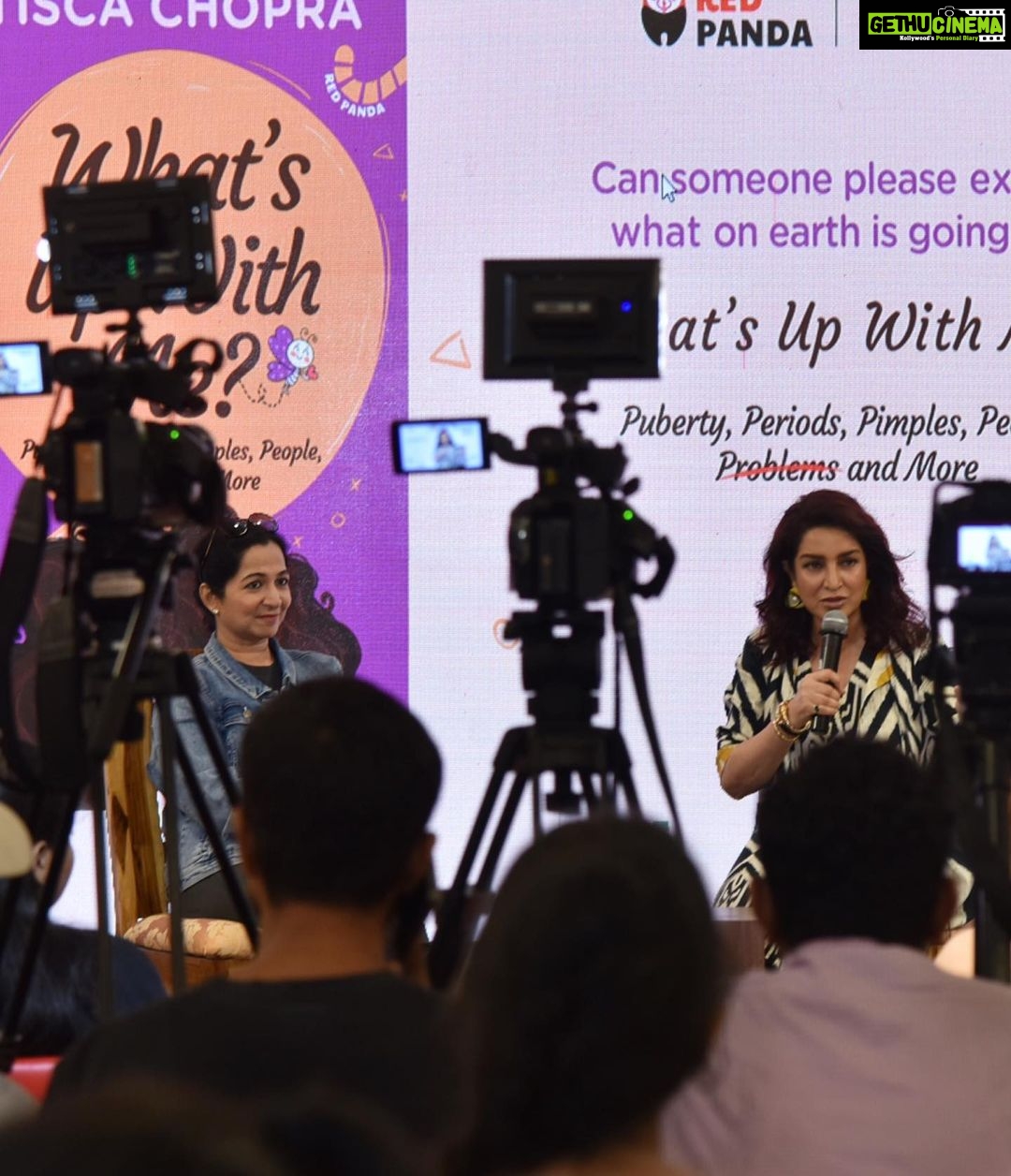 Tisca Chopra Instagram - The launch of #whatsupwithme with my wonderful editor @bhargava_vidhi at @westland_books @red_pandaindia along with my darling @kiranmanral who so warmly took over the session impromptu.. Thanks @titlewavesbookstores for hosting us .. Thanks also to my fav crew @crazypree @suparnachatterjee @saki_68 @guraab who made the evening full To my best bud and husband @flywrite26 who is forever a solid cheerleader.. And finally to my darling Tara to whom the book is dedicated .. To all other young girls who need help navigating puberty.. the book is yours with all my love .. #bookstagram #book #bookishlove #puberty #mensturation #period #girls #reddot #preteen #teens #pimples #people #parenting #parents