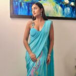 Tridha Choudhury Instagram – Diwali look #1 🩵

Wearing @ahiclothing 
Styled by @intriguelook 🩵

#stylewithtridha #diwali2023 #diwalilook #diwalispecial #festivecollection