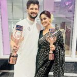 Trina Saha Instagram - Winning Together is always Special ♥️ Wearing @klothbytrineel 😍 MUA @sahababusona 🥰 #trineel #klothbytrineel #winning #happiness