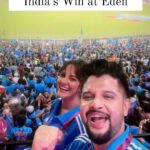 Trina Saha Instagram - #TriNeel celebrating India's Win over #SouthAfrica at EDEN. And What a knock by #King #ViratKohli 💯. #worldcup2023 #cw23 Eden Gardens, Kolkata