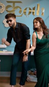 Trina Saha Instagram - Thumka se Jhumka tak 😜💚 🎥 @dipankardasinsta #trinsi #trineel #klothbytrineel
