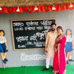 Trina Saha Instagram - Amader prothom Pujo..Ashben kintu 🙏🏻 Khuti pujor kichu muhurto ♥️ @neel_bhattacharya wearing @klothbytrineel @trinasaha21 wearing @raj_bnerjee #trinsi #trineel #khutipujo