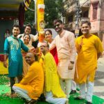 Trina Saha Instagram - Amader prothom Pujo..Ashben kintu 🙏🏻 Khuti pujor kichu muhurto ♥️ @neel_bhattacharya wearing @klothbytrineel @trinasaha21 wearing @raj_bnerjee #trinsi #trineel #khutipujo