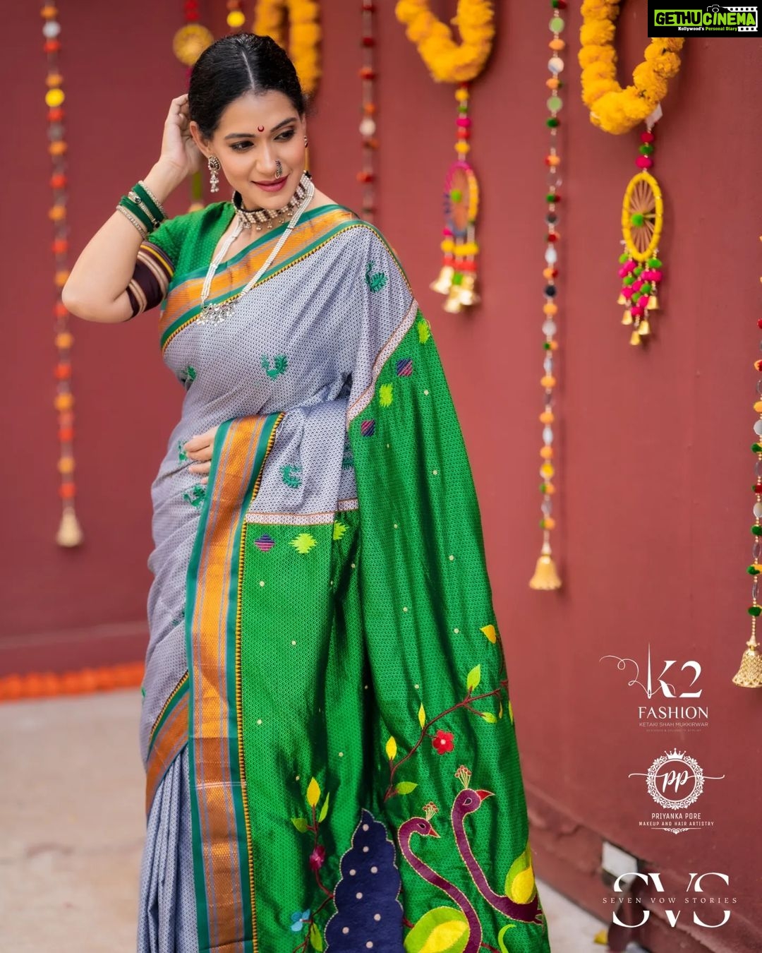 Urmilla Kothare Instagram - ॥ खण पैठणी ॥ K2 is one and only brand seller of such sarees in the market, who believes to give handcrafted creativity on khunn sarees.. our sarees are totally Handcrafted and fully worked khunn saree … The work making process of this saree and kurta is handcrafted not a powerloom process … Saree is fully worked with jari Resham thread n attached pallu is worked with peacock and lotus on it … Outfits by @k2fashioncloset MUA @priyankapore_makeupartist Photoshoot by @sevenvowstories and @royalebysvs Jewelery by @hridhasfashion Photoshoot concept, style & managed by @ketaki_ashish . khunn Sarees are of Premium quality, 78% cotton & 22% Art Silk, Rayon only. No Polyester ❌ 📌 Saree length 6 mtr panna 44. 📌 We Ship Worldwide. 📌 Payment - Advance, No COD. ‼️ This Top, Design and All Images are Subjected to Copyrighted and taken by team K2 ©️ ‼️P.S : Do not use this Image on social media and Design without our Permission.. it may lead to legal action… For more details please DM us. Whts app no 7021620008. #k2fashioncloset #KhunnSaree #khunsarees #KhunnDupatta #khunedit #khunblouse #PremiumKhunn #sareenotasorry #urmilakothare #reels #viral #reelsinstagram #viralreels