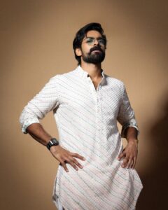 Vaishnav Tej Instagram - And The Festive Season Begins🎇 Styled by - @ashwin_ash1 & @hassankhan_3 Styling team - @ahmedxmirza Outfit - @arjandugal @perniaspopupshop Shot by - @pranav.foto