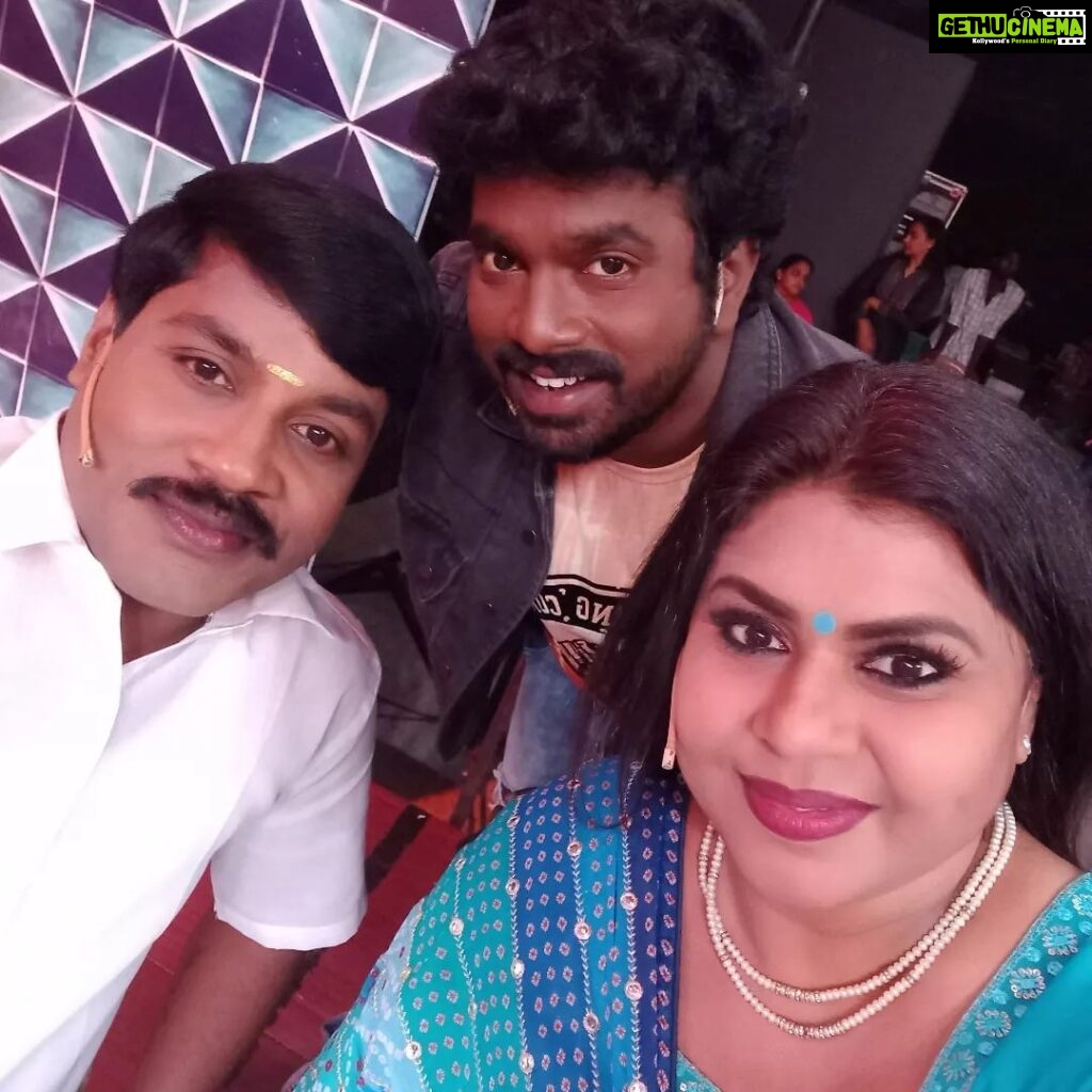Vichithra Instagram - Two gentlemen with whom I can be myself @thangadurai_actor @1gpmuthu