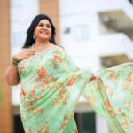 Vichithra Instagram - "I rebel " therefore I exist dears .. Goodmorning all ... 💚💚💚💚💚💚💚💚💚 Photographer @lokesh_photos Costume. @soch stories Jewellery @tharunis_jewellery Location @evpfilmcity #goodmorning #goodvibes #happysunday #positivevibes #staymotivated #weekendvibes