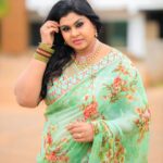 Vichithra Instagram - YOU HAVE TO BELIEVE THE CHANGES YOU HAVE ALREADY MADE DEARS ♻️♻️♻️♻️♻️♻️ #happysunday #happyweekend #sareelove #floralinspiration #floralsaree #chiffoncake #chiffonsarees #green