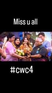 Vichithra Instagram - Seven months of #cwc4  completed. We had to leave the set with heavy heart.  I wish and pray good luck for all my team members . Hope to meet all of you soon.
#thankyou. @vijaytvpugazh  @sunitagogoi_offl 
@monisha.blessy @kuraishi_the_entertainer 
@thangadurai_actor  @gpmuthu @rakshan_vj  @iammanimegalai  for  making me comfortable on set and  bringing smile on me every second . ❤️❤️❤️❤️❤️❤️❤️❤️❤️❤️❤️❤️❤️❤️❤️❤️❤️❤️❤️❤️❤️ 
Thank u @sherinshringar
@vj.vishal.official  @kishorerajkumar
@actorkaalaiyan @rajayyappamv for cheering me on d day of finale. 
#instareels
#reelsforu
#winner
#cwc
#vijaytelevision
#mediamasons
#team
#family