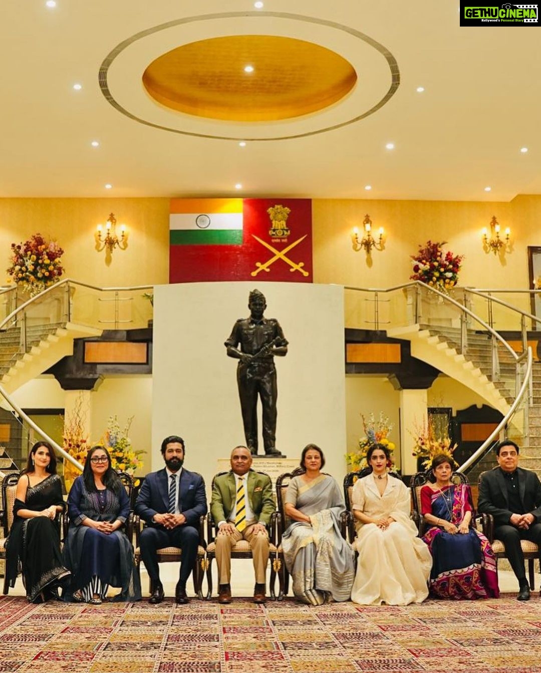 Vicky Kaushal Instagram - An extremely special day for Team #SAMबहादुर ! Honoured to have unveiled the Trailer to the world in the presence of our Army Chief General Manoj Pande Sir and all the respected officers and that too at The Manekshaw Centre in Delhi. We are ever so grateful for the constant support and encouragement of the Indian Army. Also having Sam’s family with us, just made the evening more special. A big thank you to all of you for giving so much love to our Trailer. There’s a lot more coming your way! . #SAMबहादुर on 1.12.2023. 🇮🇳❤️🙏🏽 Manekshaw Centre, Delhi Cantt.