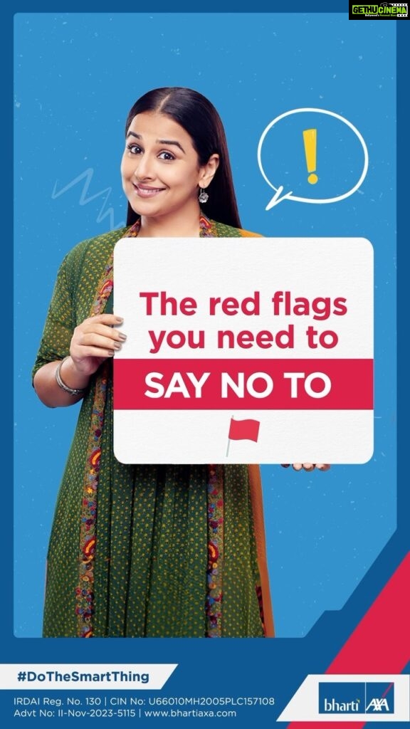 Vidya Balan Instagram - It’s the season to swipe left, not on matches but on fraudulence. #DoTheSmartThing by keeping the tricksters at bay with Bharti AXA Life. @bhartiaxalife