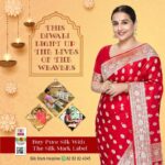 Vidya Balan Instagram – Silk Mark from the Government of India is the only assurance of pure silk. 
Whenever you buy silk, ensure it carries the Silk Mark Label. 
Buy pure silk. Celebrate a joyful Diwali

@texminindia 
@silkmarkindia